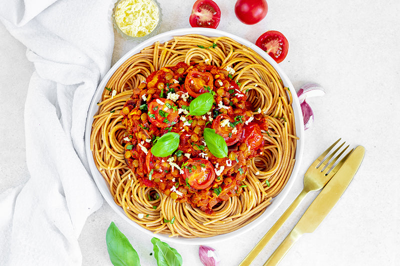 Lentil Spaghetti Bolognese