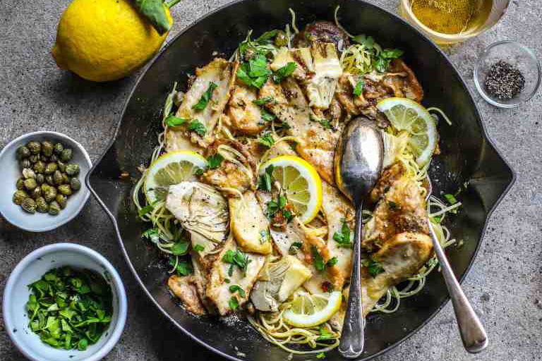 Mushroom Piccata with Artichokes