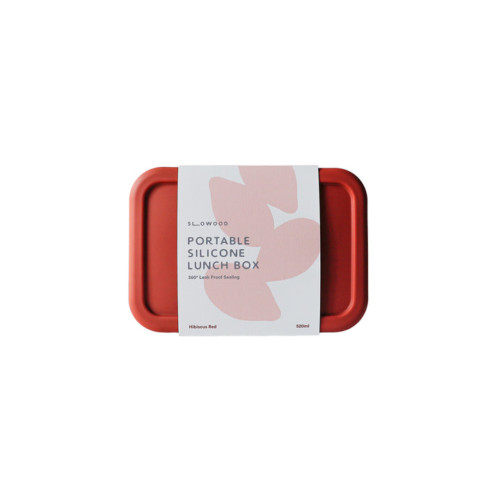 Silicone Lunch Box Hibiscus Red 520ml - Slowood