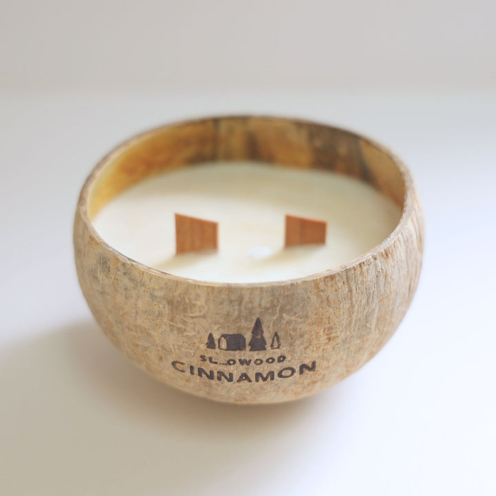 Xmas Special - Natural Essential Oil Coconut Shell Candle 200g x 2pcs Cinnamon