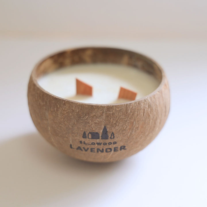 Xmas Special - Natural Essential Oil Coconut Shell Candle 200g x 2pcs Lavender