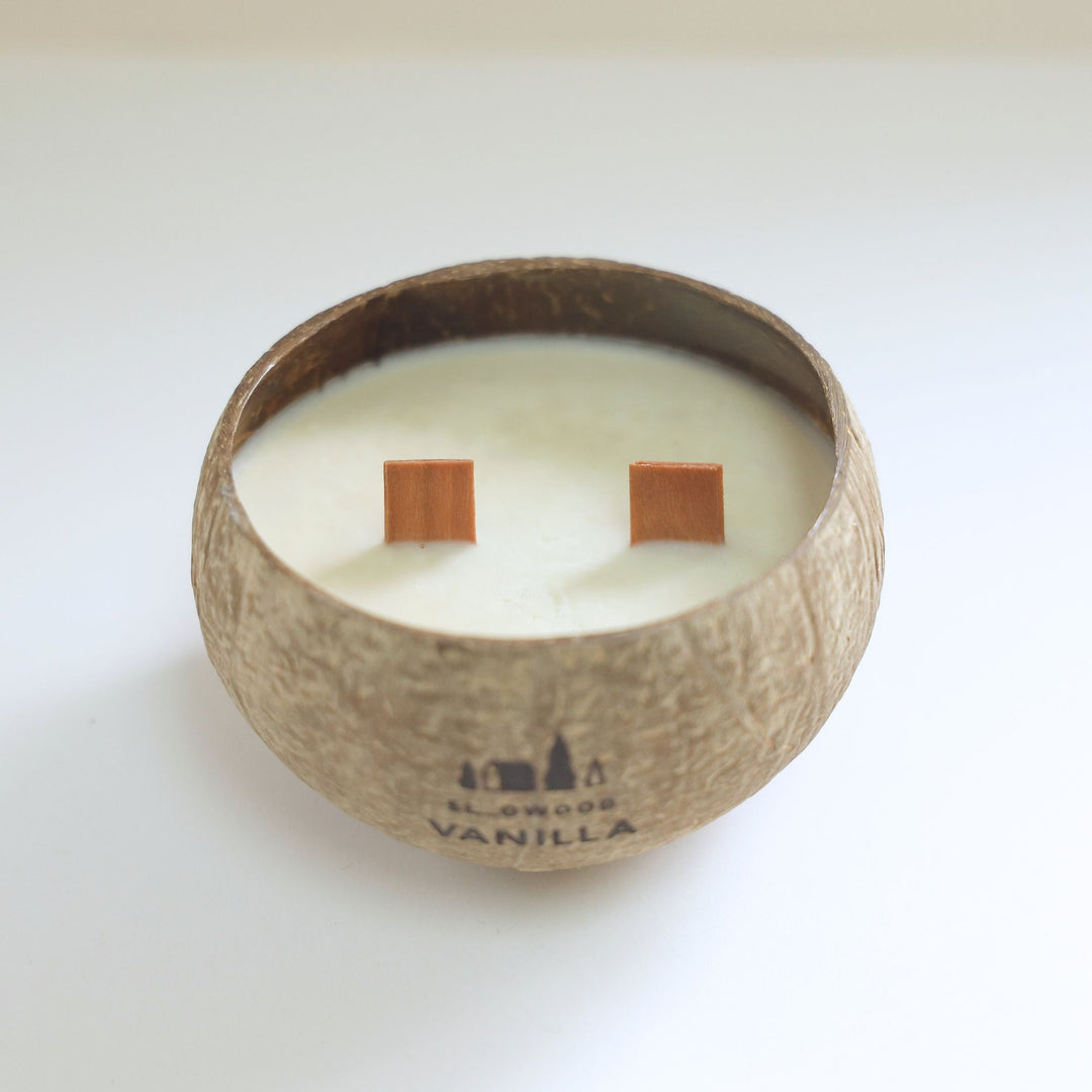 Special Edition - Natural Essential Oil Coconut Shell Candle 200g x 2pcs Vanilla