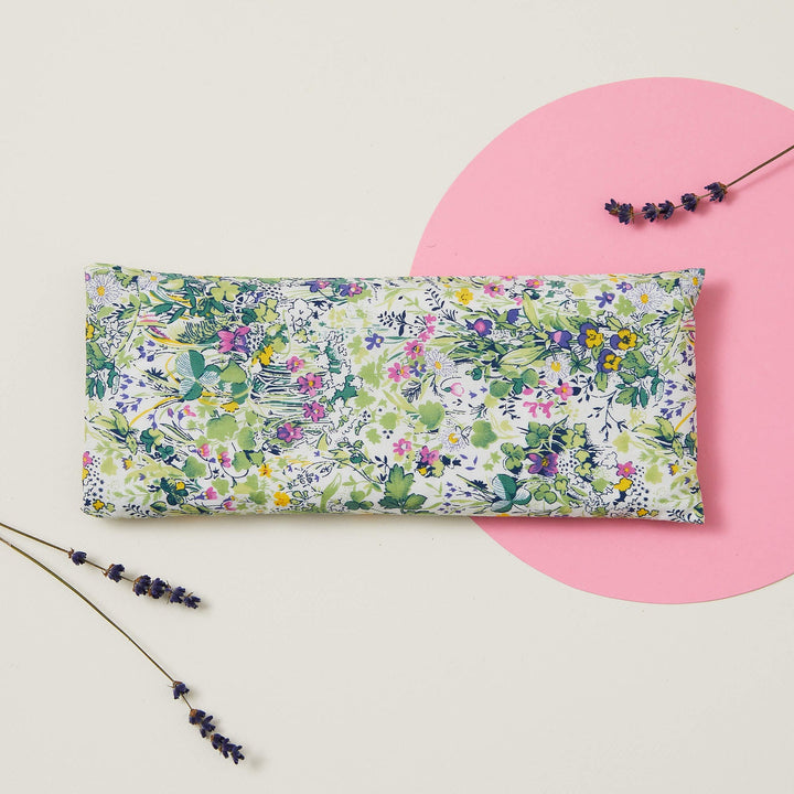 Lavender Relaxation Eye Pillow - Green Garden Pattern - Slowood