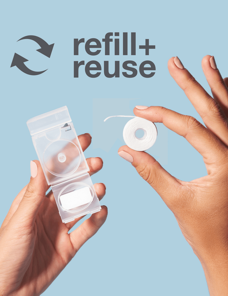 Refillable Dispenser With Dental Floss - Slowood