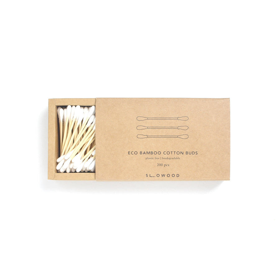 Bamboo cotton buds (200pcs/box) - Slowood