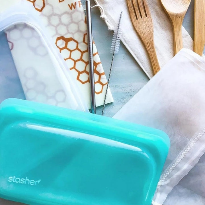 Reusable Silicone Snack Bag (Aqua) - Slowood