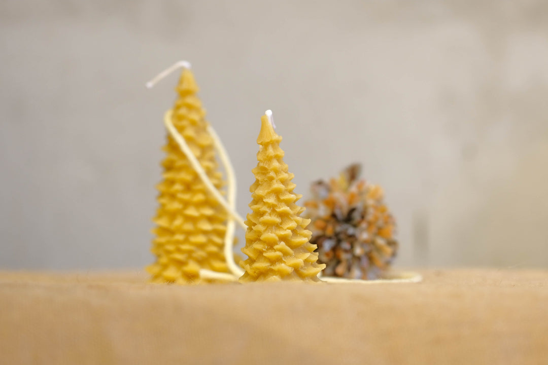 Beeswax Candle - Christmas Tree 12cm - Slowood