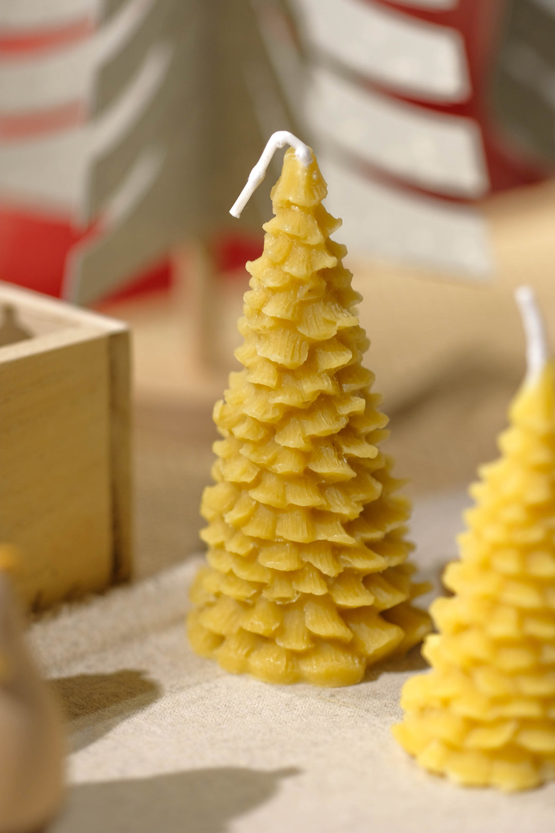 Beeswax Candle - Christmas Tree 12cm - Slowood