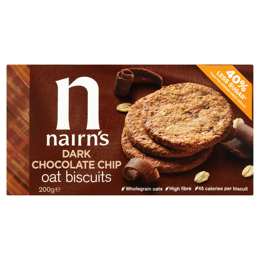 Dark Choc Chip Oat Biscuits 200g - Slowood