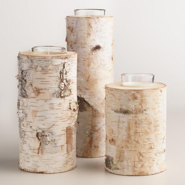 birch candle holder 10cm - Slowood