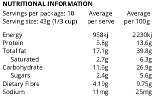 Organic Nourish Granola with Raw Cacao - Slowood