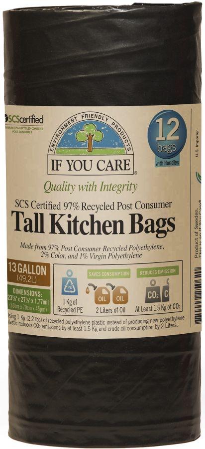 Recycled Polyethylene Plastic Tall Kitchen Bags (13 Gal) - Slowood