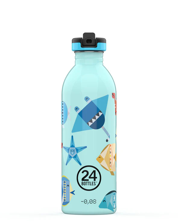 24 Bottles Urban Bottle 500ml Sea Friends - Colored Sport Lid - Slowood