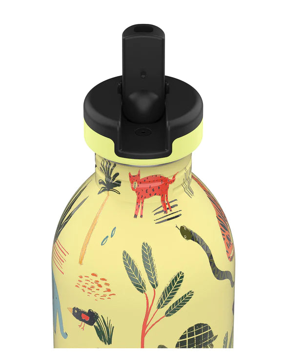 24 Bottles Urban Bottle 050 Stone Jungle Friends - Colored Sport Lid - Slowood